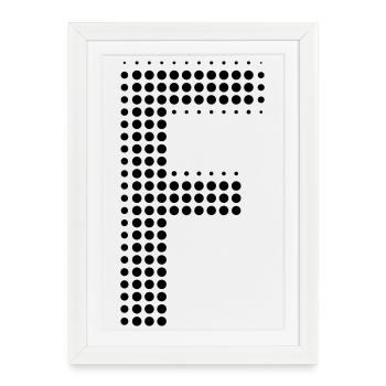 Letter F – Dot Pattern Initial Design - Framed poster (27 × 37 cm) - white - Front