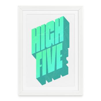 High Five - Framed poster (27 × 37 cm) - white - Front