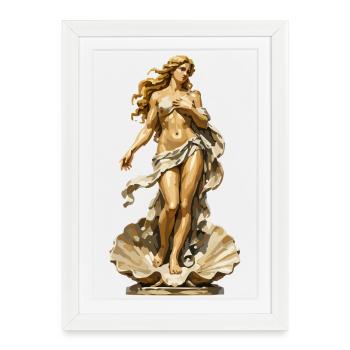 Aphrodite Sculpture Sea Sea - Framed poster (27 × 37 cm) - white - Front