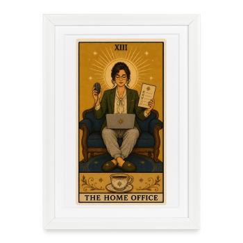 Home office | Remote Work Office Tarot - Framed poster (27 × 37 cm) - white - Front