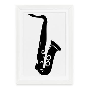 Saxophone Music Gift Musician - Framed poster (27 × 37 cm) - white - Front