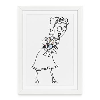 SERBSKA JANKA - contour - - Affiche encadrée (27 × 37 cm) - blanc - Devant