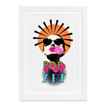 Pop Art Woman - Framed poster (27 × 37 cm) - white - Front