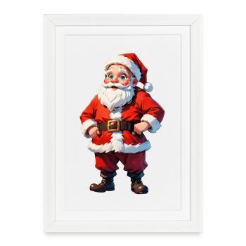 Weihnachtsmann - Gerahmtes Poster (27 × 37 cm) - Weiß - Vorne