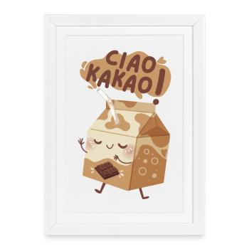 Ciao Kakao Kaba Milchkarton - Gerahmtes Poster (27 × 37 cm) - Weiß - Vorne