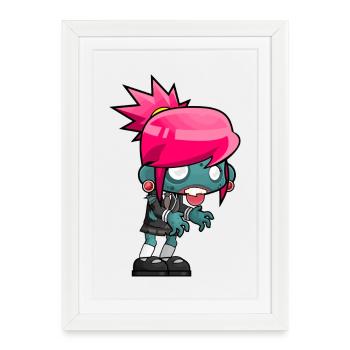 Zombie - Affiche encadrée (27 × 37 cm) - blanc - Devant