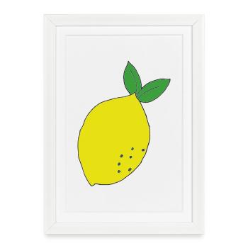 Motif Lemon Glowing - Affiche encadrée (27 × 37 cm) - blanc - Devant