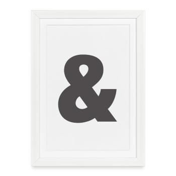 Impression du Glyphe Ampersand en gras - Affiche encadrée (27 × 37 cm) - blanc - Devant
