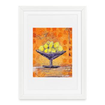 Peel with lemons - Framed poster (27 × 37 cm) - white - Front