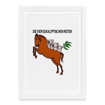 Die vier eukalyptischen Reiter - Gerahmtes Poster (27 × 37 cm) - Weiß - Vorne