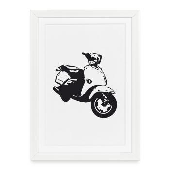 scooter - Framed poster (27 × 37 cm) - white - Front