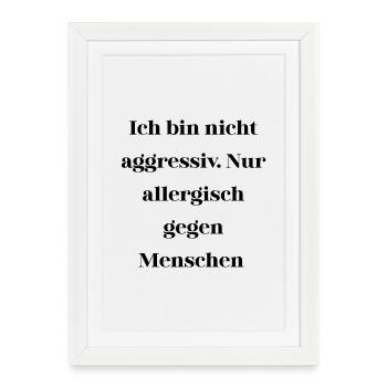 Sarcasm not aggressive - Framed poster (27 × 37 cm) - white - Front