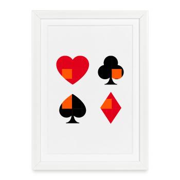 Collection de combinaisons géométriques - Affiche encadrée (27 × 37 cm) - blanc - Devant