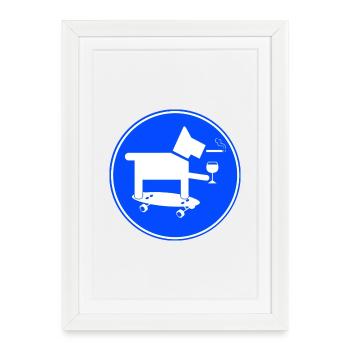Skateboard Dog - Framed poster (27 × 37 cm) - white - Front