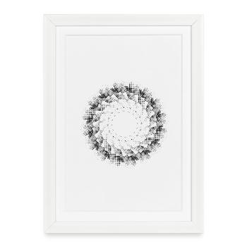 dotted shape gyroscopic pinwheel NEW AGE - Framed poster (27 × 37 cm) - white - Front