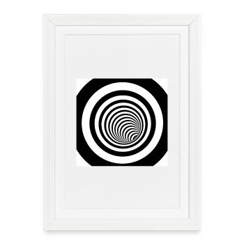 Spirale hypnotique noir et blanc - Affiche encadrée (27 × 37 cm) - blanc - Devant