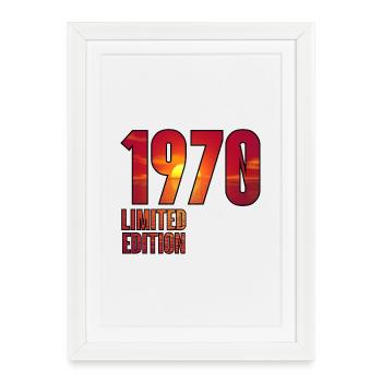 Design Vintage Sunset 1970 Edition - Affiche encadrée (27 × 37 cm) - blanc - Devant
