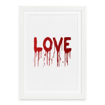 L’amour avec les gouttes d’encre - Affiche encadrée (27 × 37 cm) - blanc - Devant