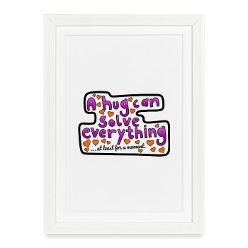 A hug can help - Framed poster (27 × 37 cm) - white - Front