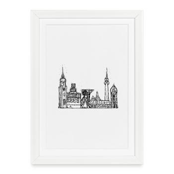 La ligne d’horizon de Dortmund - Affiche encadrée (27 × 37 cm) - blanc - Devant