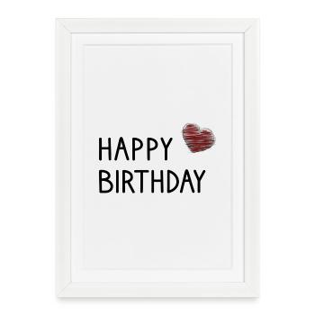 ALLES GUTE ZUM GEBURTSTAG. ALLES GUTE ZUM GEBURTSTAG. - Gerahmtes Poster (27 × 37 cm) - Weiß - Vorne