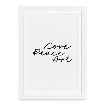 Love Peace Art - Affiche encadrée (27 × 37 cm) - blanc - Devant