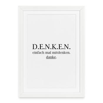 think! Just think along. thank you. - Framed poster (27 × 37 cm) - white - Front