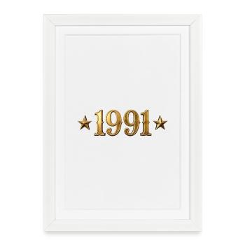1991 Vintage Gold Stars - Framed poster (27 × 37 cm) - white - Front
