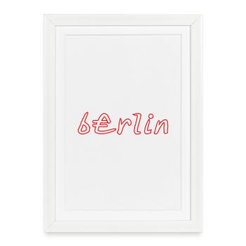 Berlin Neon Graffiti Style - Framed poster (27 × 37 cm) - white - Front