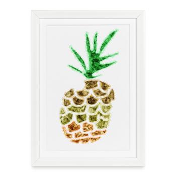 Ananas fou - Affiche encadrée (27 × 37 cm) - blanc - Devant