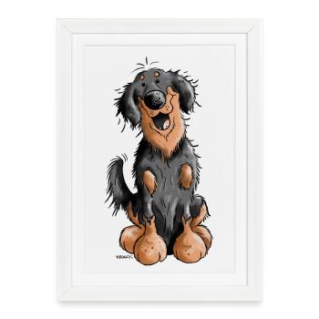 Mignon Hovawart - Affiche encadrée (27 × 37 cm) - blanc - Devant