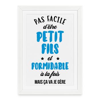 Fils / Fille / Petit-Fils / Petite-Fille - Affiche encadrée (27 × 37 cm) - blanc - Devant