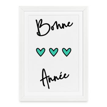 BONNE ANNEE. SAINT SYLVESTRE. NOUVELLE ANNÉE - Affiche encadrée (27 × 37 cm) - blanc - Devant