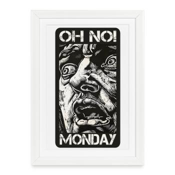 Oh non ! Lundi - Affiche encadrée (27 × 37 cm) - blanc - Devant