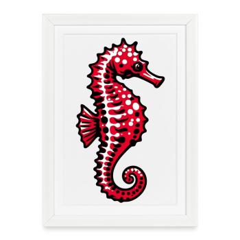 Hippocampe - Affiche encadrée (27 × 37 cm) - blanc - Devant