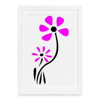 Fantaisie de fleur - Affiche encadrée (27 × 37 cm) - blanc - Devant