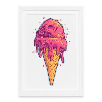 Crème glacée Crème glacée - Affiche encadrée (27 × 37 cm) - blanc - Devant