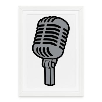 Microphone Singer Microphone Musician Music - Framed poster (27 × 37 cm) - white - Front