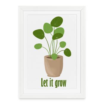 let it grow – plate plant - Framed poster (27 × 37 cm) - white - Front