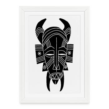 Démon noir africain - Affiche encadrée (27 × 37 cm) - blanc - Devant