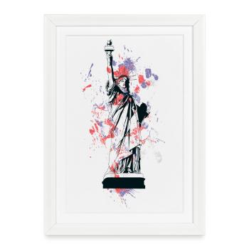 Statue of Liberty splashed with paint - Framed poster (27 × 37 cm) - white - Front