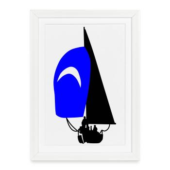 Voilier - Affiche encadrée (27 × 37 cm) - blanc - Devant