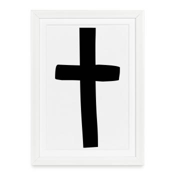croix - Affiche encadrée (27 × 37 cm) - blanc - Devant
