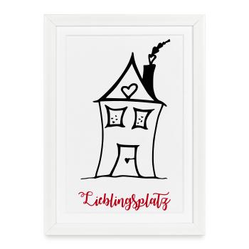 HERZensHÄUSCHEN - Das Original by heavenlygoods - Framed poster (27 × 37 cm) - white - Front