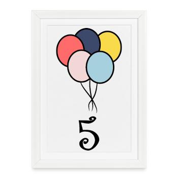 5. ANNIVERSAIRE. 5 ANS. 5e ANNIVERSAIRE - Affiche encadrée (27 × 37 cm) - blanc - Devant