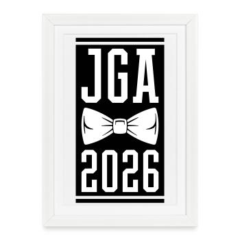 Enterrement de vie de garçon Jga 2026 - Affiche encadrée (27 × 37 cm) - blanc - Devant