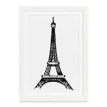 Tour Eiffel - Affiche encadrée (27 × 37 cm) - blanc - Devant