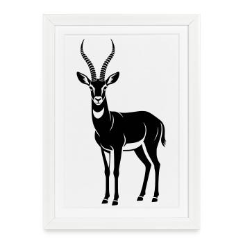 Antilope - Affiche encadrée (27 × 37 cm) - blanc - Devant