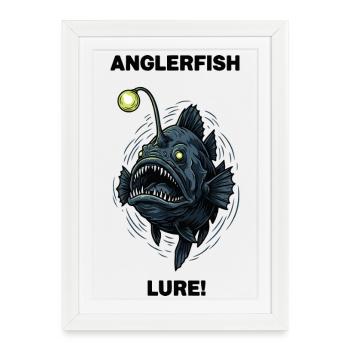 Abyssal monkfish Lure anglerfish - Framed poster (27 × 37 cm) - white - Front