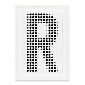 Letter R – Dot Pattern Initial Design - Framed poster (27 × 37 cm) - white - Front
